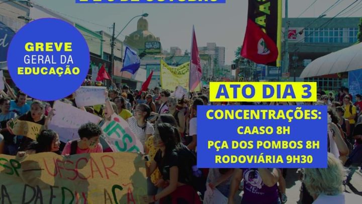 Professores, técnicos e estudantes de São Carlos aderem à Greve Nacional pela Educação