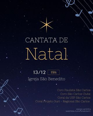 Corais de São Carlos apresentam Cantata de Natal na Igreja São Benedito
